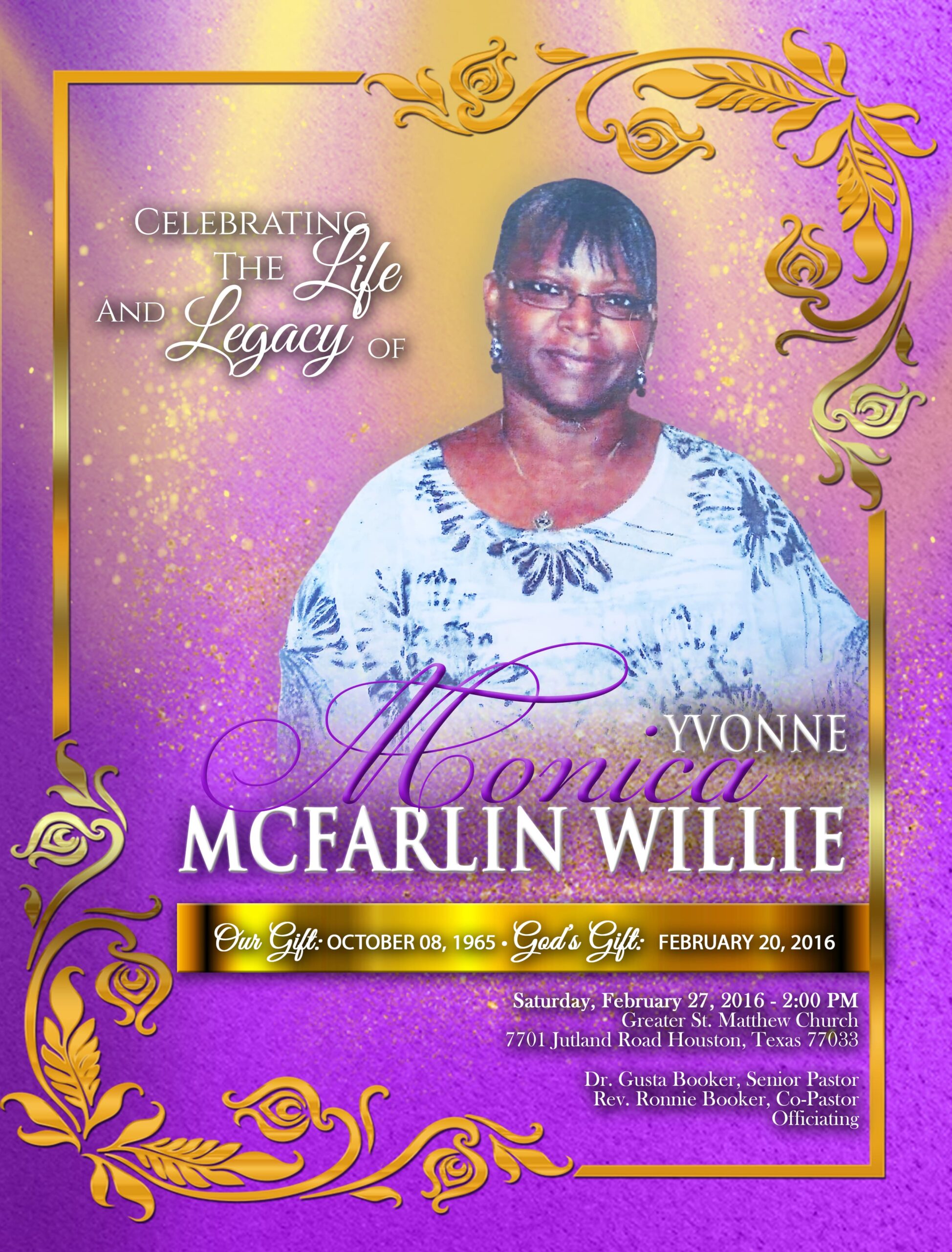 Monica Yvonne Mcfarlin Willie 1965-2016