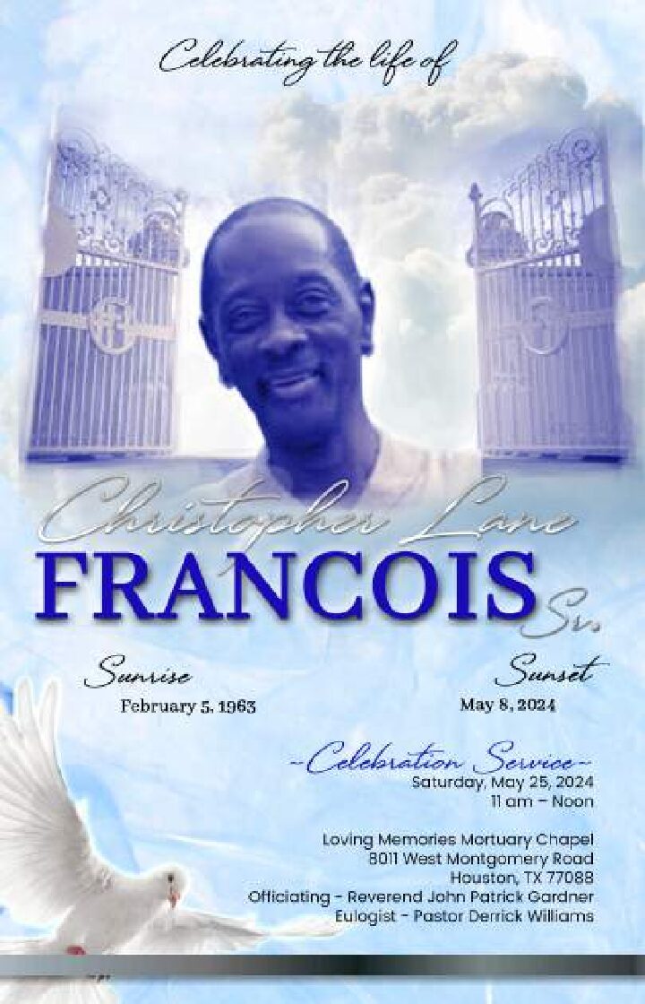 Christopher Lane Francois Sr. 1963 – 2024